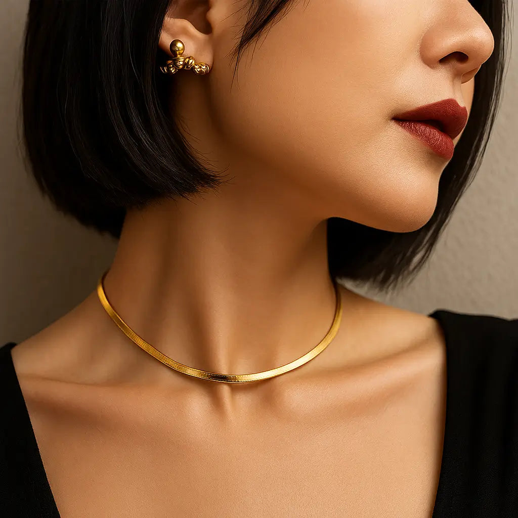 Colar Mona Lisa - Folheado a prata e ouro